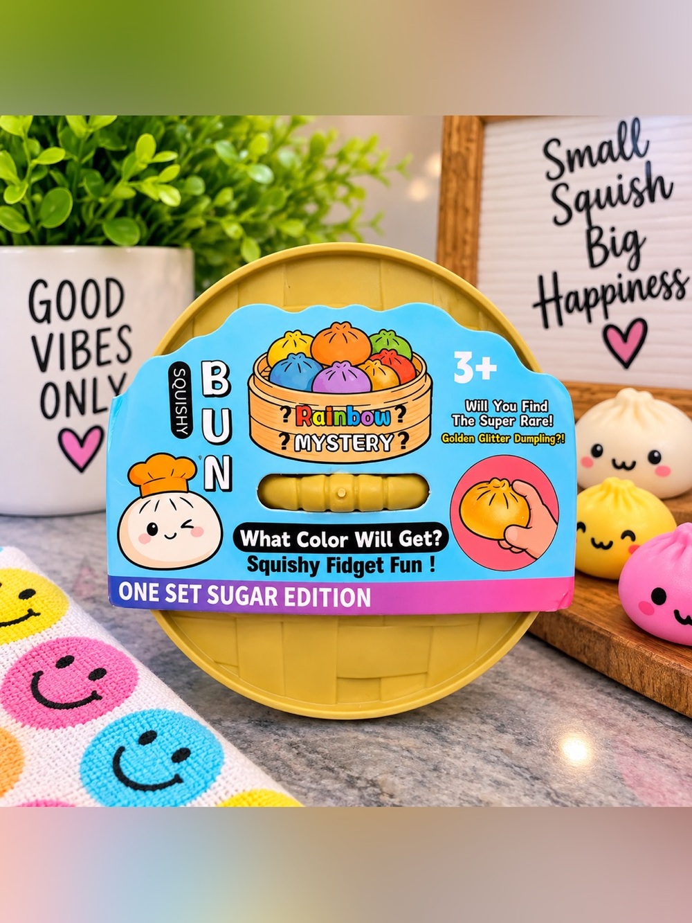 🥟 Rainbow Mystery Squishy Bun – Surprise Fidget Toy
